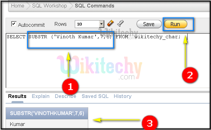  oracle character function substr condition